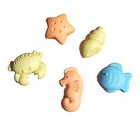 BEST SPORTING Juego de moldes de arena I Varios modelos I 5 piezas: marítimo, fruta, estructuras, vehículos, 8 piezas: dinosaurios I en el arenero, en la playa o en el parque infantil