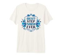 Best Step Mum Ever Flower Blue para La Mejor Mamá del Mundo Camiseta Premium