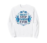 Best Step Mum Ever Flower Blue para La Mejor Mamá del Mundo Sudadera