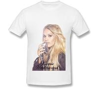 Best T Shirt For Men Carrie Underwood Fashion Retro Clothing Round Neck Short Sleeves White L