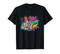 Best Teacher Ever Retro 80s Teacher Apreciation Gift - Camiseta