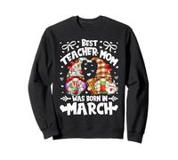 Best Teacher Mom Are Born In March Funny Birthday GNOME Sudadera