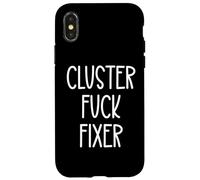 Best Team Ever Coworker Cluster Fuck Fixer of Everything Dad Carcasa para iPhone X/XS