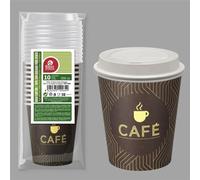 Best Vaso Café Papel Decorado con Tapa 200 cc Pack 10