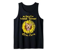 Best Welsh Terrier Dog Mom Ever Sunflower Funny Paw Lover Camiseta sin Mangas