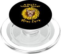 Best Welsh Terrier Dog Mom Ever Sunflower Funny Paw Lover PopSockets PopGrip para MagSafe