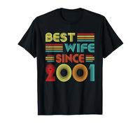 Best Wife Since 2001 Women Vintage 25th Wedding Anniversary Camiseta