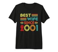 Best Wife Since 2001 Women Vintage 25th Wedding Anniversary Camiseta Premium