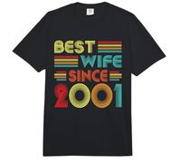 Best Wife Since 2001 Women Vintage 25th Wedding Anniversary Comfort Colors Adult Heavyweight T-Shirt