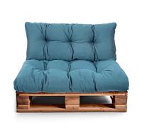 Best Wool Cojines para palets - cojin de Asiento 120x80cm + Respaldo 120x40cm - cojin Palet Relleno de Espuma granulada - en la terraza y en el jardín