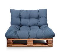 Best Wool Cojines para palets - cojin de Asiento 120x80cm + Respaldo 120x40cm - cojin Palet Relleno de Espuma granulada - en la terraza y en el jardín