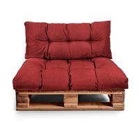 Best Wool Cojines para palets - cojin de Asiento 120x80cm + Respaldo 120x40cm - cojin Palet Relleno de Espuma granulada - en la terraza y en el jardín