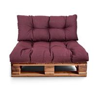 Best Wool Cojines para palets - cojin de Asiento 120x80cm + Respaldo 120x40cm - cojin Palet Relleno de Espuma granulada - en la terraza y en el jardín