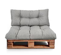Best Wool Cojines para palets Resistente a Las Condiciones climáticas - cojin de Asiento 120x80cm + Respaldo 120x40cm - cojin Palet Relleno de Espuma granulada - en la terraza y en el jardín