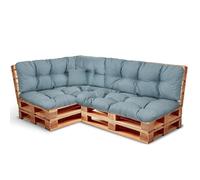 Best Wool Cojines para palets - Set de 2 Cojines de Asiento 120x80cm + Respaldo 120x40 y 60x40 40x40 - cojin Palet Relleno de Espuma de poulirette granulada - en la terraza y en el jardín