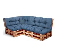 Best Wool Cojines para palets - Set de 2 Cojines de Asiento 120x80cm + Respaldo 120x40 y 60x40 40x40 - cojin Palet Relleno de Espuma de poulirette granulada - en la terraza y en el jardín