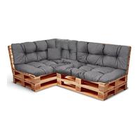 Best Wool Cojines para palets - Set de 2 Cojines de Asiento 120x80cm + Respaldo 120x40 y 60x40 40x40 - cojin Palet Relleno de Espuma de poulirette granulada - en la terraza y en el jardín