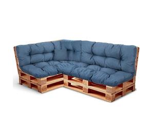 Best Wool Cojines para palets - Set de 2 Cojines de Asiento 120x80cm + Respaldo 120x40 y 60x40 40x40 - cojin Palet Relleno de Espuma de poulirette granulada - en la terraza y en el jardín