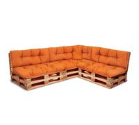 Best Wool Cojines para palets - Set de 3 Cojines de Asiento 120x80cm + Respaldo 120x40 y 60x40 40x40 - cojin Palet Relleno de Espuma de poulirette granulada - en la terraza y en el jardín
