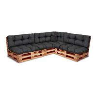 Best Wool Cojines para palets - Set de 3 Cojines de Asiento 120x80cm + Respaldo 120x40 y 60x40 40x40 - cojin Palet Relleno de Espuma de poulirette granulada - en la terraza y en el jardín