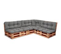Best Wool Cojines para palets - Set de 3 Cojines de Asiento 120x80cm + Respaldo 120x40 y 60x40 40x40 - cojin Palet Relleno de Espuma de poulirette granulada - en la terraza y en el jardín