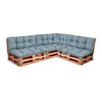 Best Wool Cojines para palets - Set de 3 Cojines de Asiento 120x80cm + Respaldo 120x40 y 60x40 40x40 - cojin Palet Relleno de Espuma de poulirette granulada - en la terraza y en el jardín