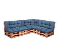 Best Wool Cojines para palets - Set de 3 Cojines de Asiento 120x80cm + Respaldo 120x40 y 60x40 40x40 - cojin Palet Relleno de Espuma de poulirette granulada - en la terraza y en el jardín