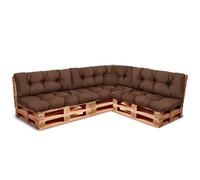 Best Wool Cojines para palets - Set de 3 Cojines de Asiento 120x80cm + Respaldo 120x40 y 60x40 40x40 - cojin Palet Relleno de Espuma de poulirette granulada - en la terraza y en el jardín