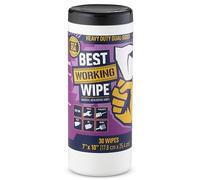 Best Working Wipe Toallitas de limpieza industriales desechables de alta resistencia con puntos para frotar, limpia pintura, aceite, suciedad, grasa, zapatos, motores, herramientas, extragrande, 7 x