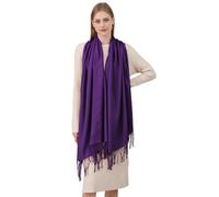 Best World 4 Yu Bufanda cálida de invierno para mujer, Bufandas, Bufanda Manta, estilo casual, pashmina, estilo estolas, Deep Purple, 71''x28''