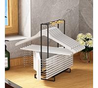 BestAlice 1 organizador de perchas, apilador con capacidad para hasta 70 perchas de alambre, soporte para colgar ropa para lavandería, armario, ahorro de espacio, color negro