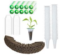 BestAlice 200 piezas de accesorios de jardín hidropónico kit de cápsulas de plantas incluye cestas de cultivo, esponjas de cultivo de plantas, etiquetas adhesivas transparentes, kit de germinación de