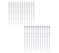 BestAlice 24 Piezas de Decoraciones Navideñas Transparentes, Adornos de Cristal Transparente para Decoraciones de árboles de Navidad, Carámbanos de Navidad Transparentes, Adornos