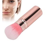 BestAlice Brocha de Maquillaje Retráctil, Brochas de Maquillaje Kabuki Retráctiles, Brocha para Rubor en Polvo, Brochas de Maquillaje de Viaje Pequeñas con Cubierta, Brocha de Maquillaje(Rosa)