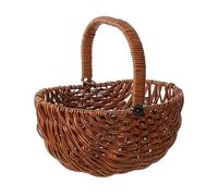 BestAlice Cesta de Mimbre para Niña de Flores de Boda, Cesta de Mimbre con Asa, Cesta de Flores Pequeña Tejida a Mano, Cesta de Almacenamiento de Dulces, Cestas Rústicas de Boda