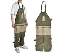 BestAlice Delantal de Jardinería Con Bolsillos, Estilo Largo Para Exteriores, Protección de Piernas, Material de Tela Oxford, Hebilla Ajustable, Impermeable