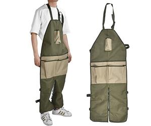 BestAlice Delantal de Jardinería Con Bolsillos, Estilo Largo Para Exteriores, Protección de Piernas, Material de Tela Oxford, Hebilla Ajustable, Impermeable
