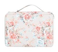 BestAlice Estuche para Lápices, 200 Ranuras, Estuche Organizador de Gran Capacidad, Bolsa de Almacenamiento con Cremallera de 4 Capas con Compartimento, Soporte para Bolígrafo, Bolsillo(Rosa caqui)