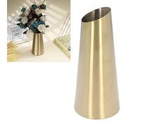 BestAlice Florero Dorado Mate, Jarrón Dorado para Centros de Mesa, Jarrón Cónico de Acero Inoxidable, Jarrón Floral Decorativo, Jarrón de Boca Estrecha, Estilo Moderno