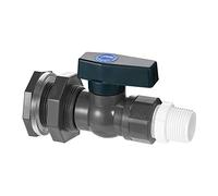 BestAlice Kit desviador de barril de lluvia de PVC, conector de grifo de jardín de 1 pulgada, válvula de barril de lluvia de PVC, kit de espita de barril de lluvia con adaptador de montaje de mamparo