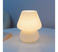 BestAlice Lámpara de setas, Lámpara de noche de hongo de cristal USB recargable regulable pequeña lámpara de cabecera 3000 4000 5500k lámpara de mesa de dormitorio, lámpara de decoración de estilo