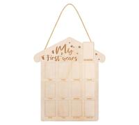 BestAlice Marco de Fotos de Madera para Bebé de 12 Meses - Mi Primer Año, Tablero de Mesa y Recuerdos, Accesorios para Guardería