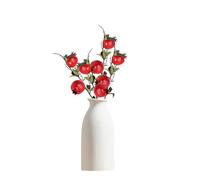 BestAlice MINGZHE 8 Flores Artificiales de 17.3 Pulgadas, Ramas de Granada de Imitación, Frutos Rojos, Decoraciones de Ramas de Manzana para Vacaciones Familiares, Centro de Mesa de Granja Y(Granada)