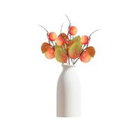 BestAlice MINGZHE 8 Flores Artificiales de 17.3 Pulgadas, Ramas de Granada de Imitación, Frutos Rojos, Decoraciones de Ramas de Manzana para Vacaciones Familiares, Centro de Mesa de Granja Y(Manzana)