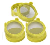 BestAlice Paquete de 6 tapas de germinación, tapa coladora para tarros de germinación con pantalla de acero inoxidable para tarros Mason de boca ancha de 86 mm, kit de germinación