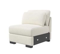 BestAlice Sofá individual, pequeño sofá tapizado, moderno sofá de tela con 1 cojín lumbar, para oficina, salón, dormitorio y estudio, tela de pana, beige