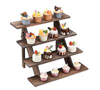 BestAlice Torre de madera para cupcakes y soportes de exhibición, elevador de exhibición de madera de 4 niveles para eventos de proveedores, soportes para cupcakes de granja, soporte de exhibición de