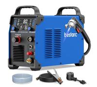 Bestarc Máquina cortadora de plasma, arco piloto HF de 80 amperios, 110/220 | Corte limpio de 2,2 cm, corte máximo de 3,51 cm, pantalla LED grande, sensor de aire, flujo post, 2T/4T