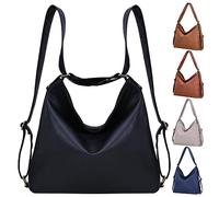 Bestash Mochila Antirrobo Mujer,Bolso Mochila Mujer Casual,Cuero Multifuncional Mochila Bandolera 2 en 1 Para Todos Los DíArio, Viajes,Trabajo （Negro ）