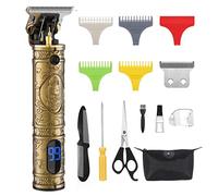Bestauty Cortapelos para hombre, cortapelos para barba, cortapelos de precisión sin cable, cortapelos recargable con LED, adecuado para familias y barberos (bronce)